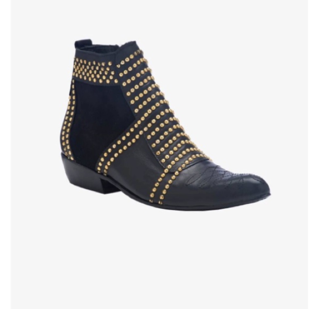 Anine Bing Charlie boots in black with gold